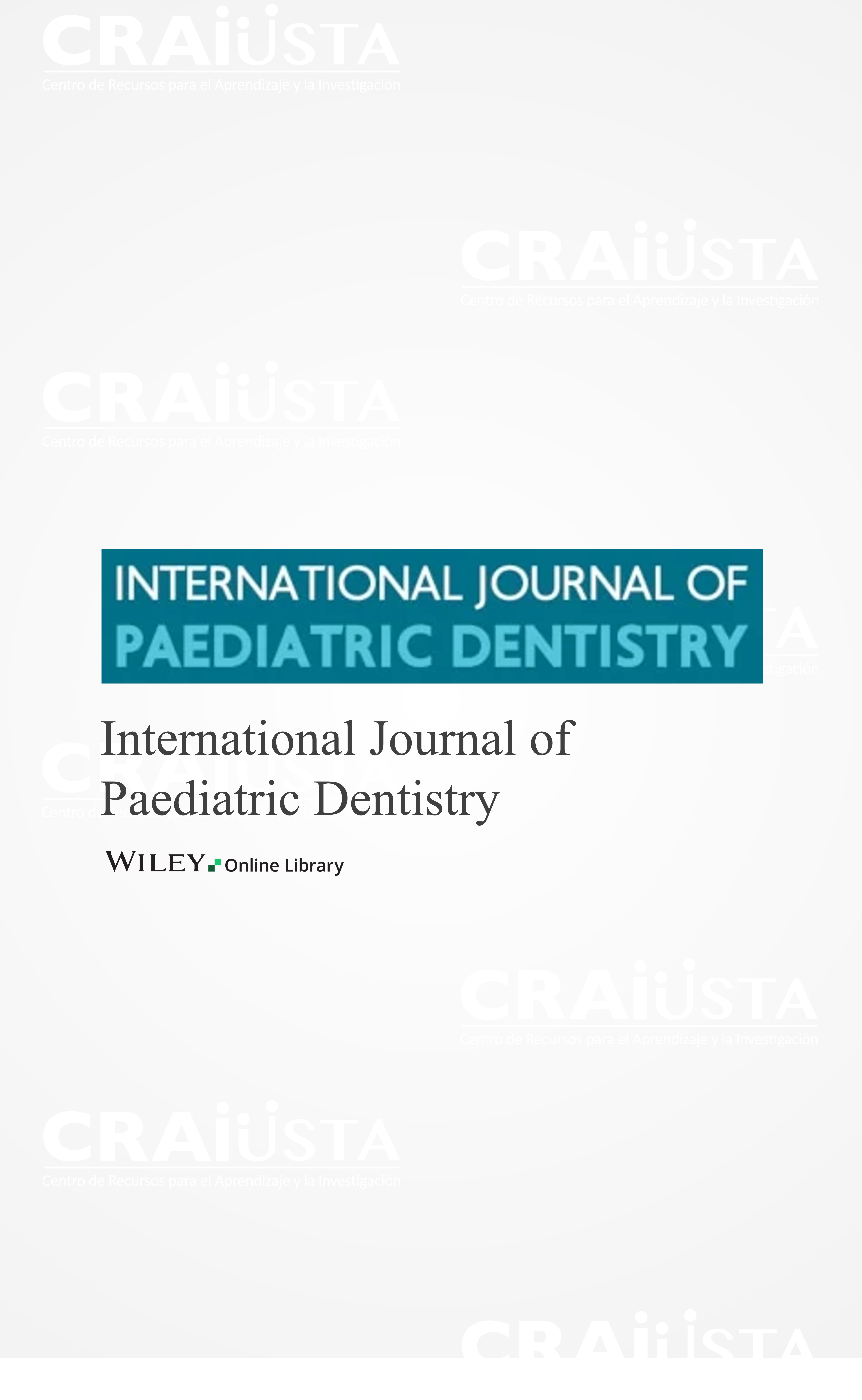 International Journal of Paediatric Dentistry 2025 - Wiley